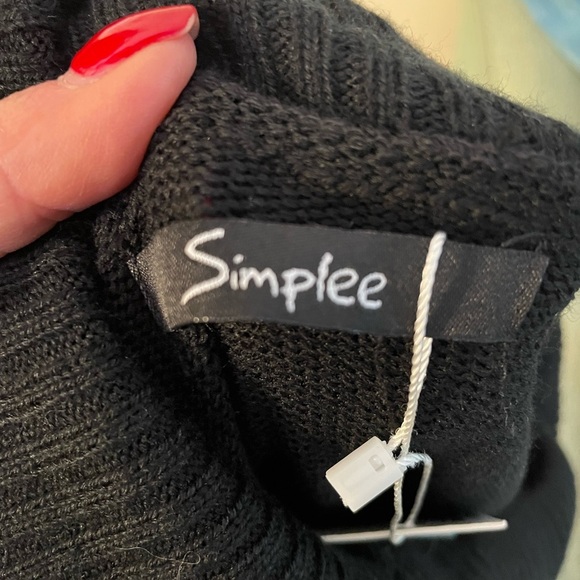 Simplee, Black Oval or Cowl‎ Neck Sweater Sz Sm - Picture 8 of 9